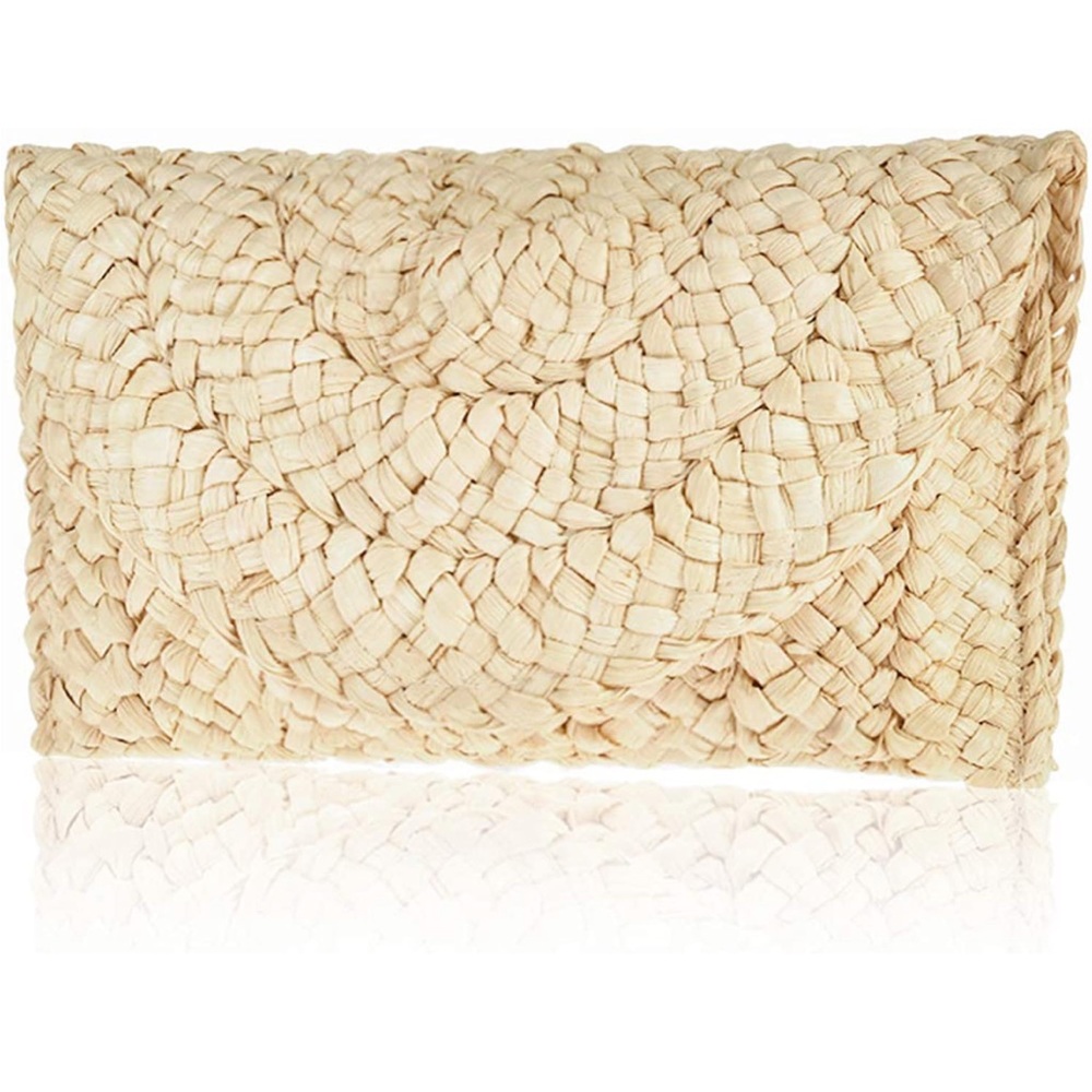 Straw Woven Envelope Clutch